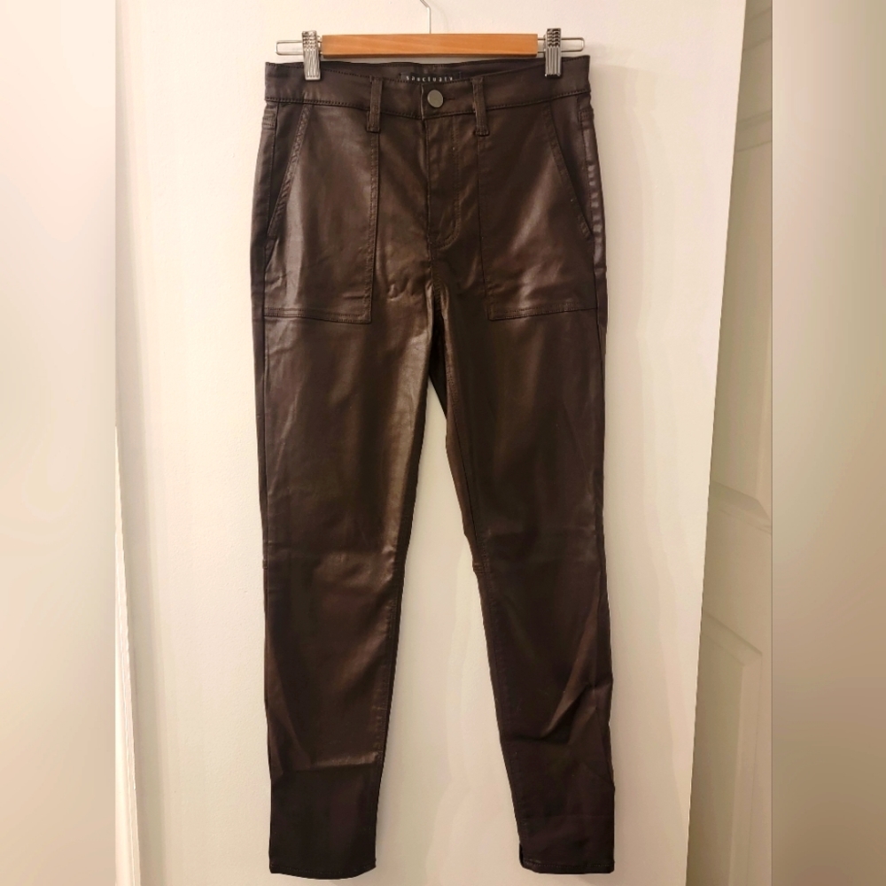 Sanctuary Brown Leather Straight Pants